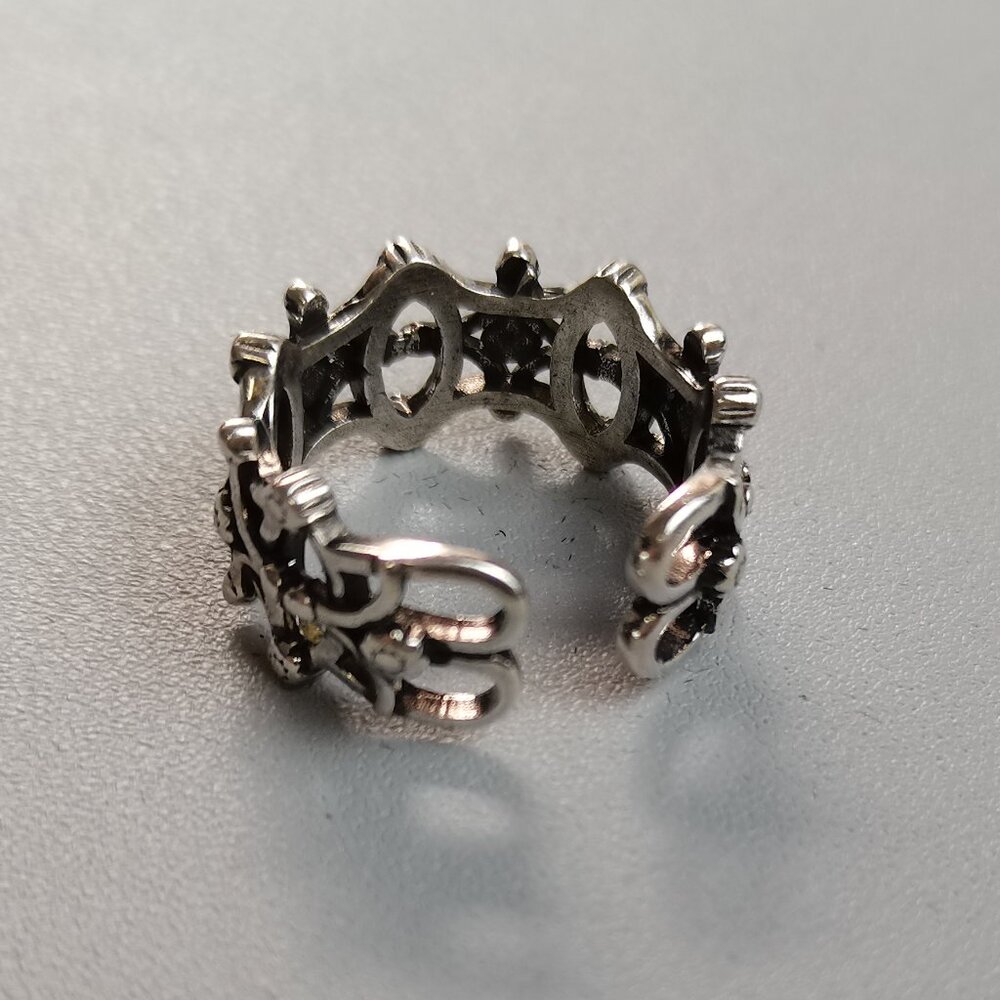 Second-hand women's classic vintage silver ring - Picture 4 of 5